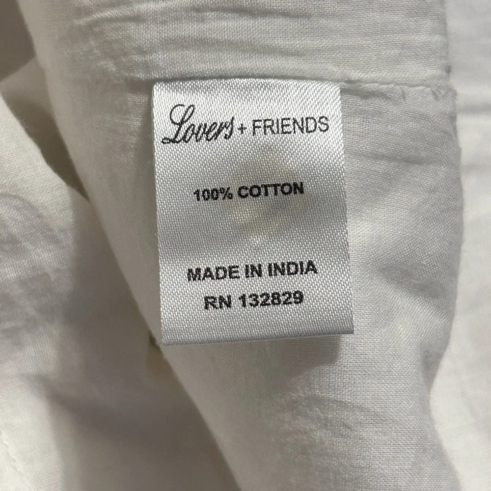 REVOLVE Lovers + Friends White Ruffle Lined Cotton Mini Dress Whimsical Women M - Picture 6 of 8